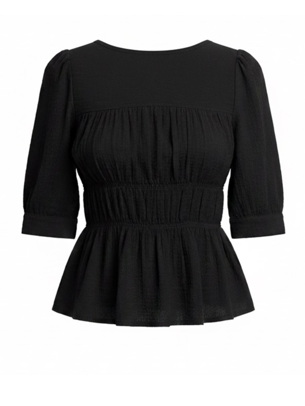 Joe’s Jeans Women's Black Peplum Cotton Textured Gauze Top Size Large NWT